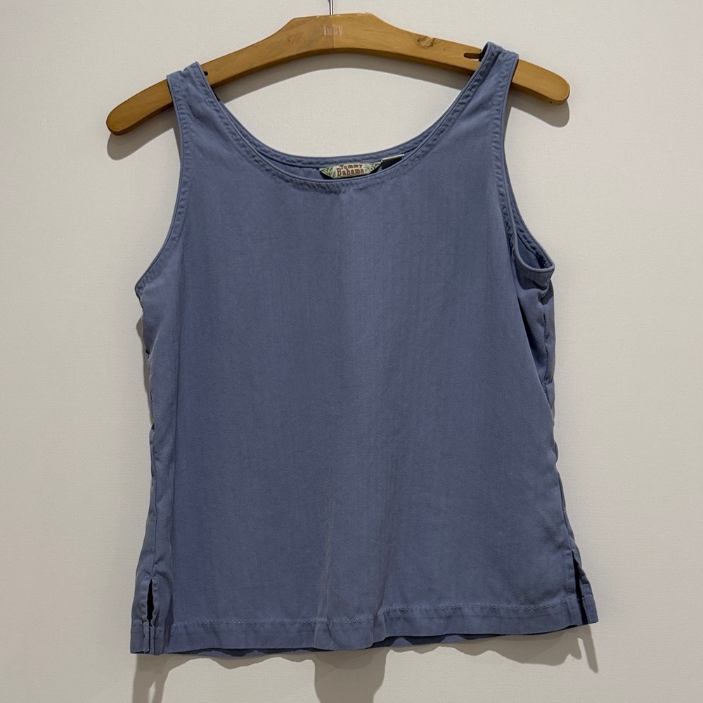 Tommy Bahama 100% Silk Blue Sleeveless Top